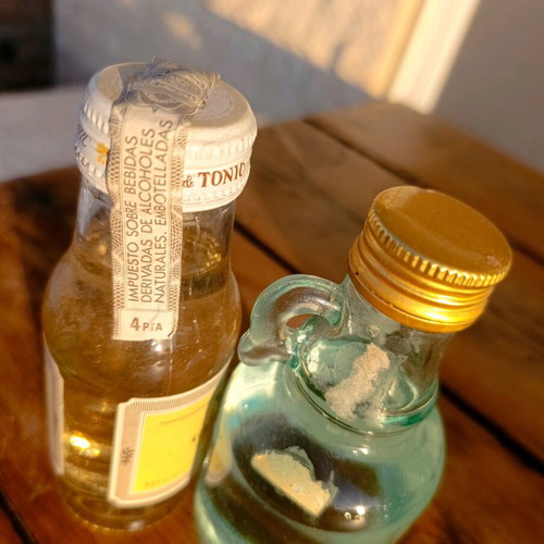 Miniature Tsikoudia Rouba and MG Gin Tonic sealed, new