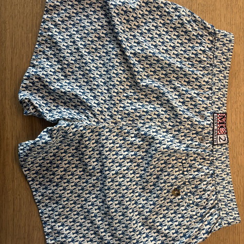 MC2 Saint Barth Lobster Print Swim Shorts Size M new, white and blue