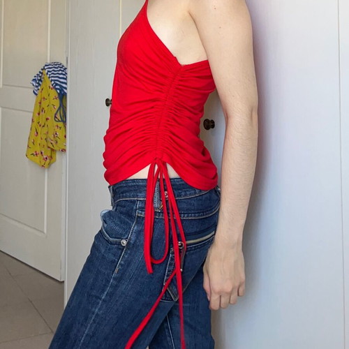 Y2K One Shoulder Top Used, Red, Summer Style