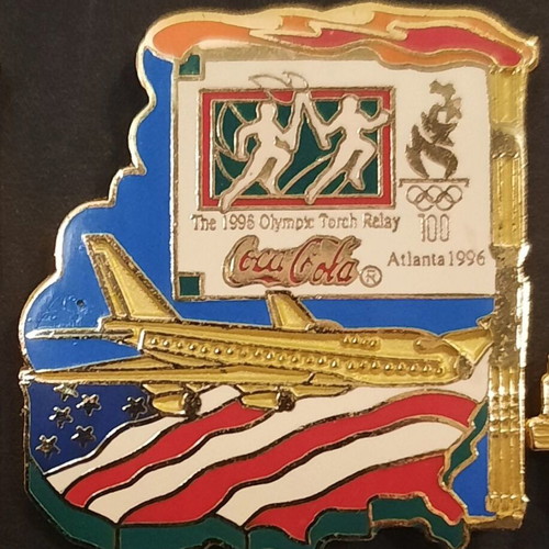 Olympic Games Torch Relay Route Athens to Atlanta 1996 like new, display ready