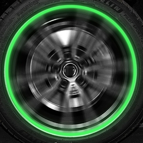 Glowing Valve Caps Green, Set of 4, New