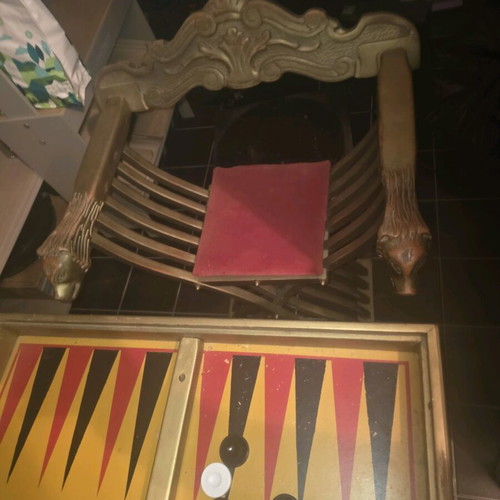 Vintage chess and backgammon table used, wooden 2 in 1