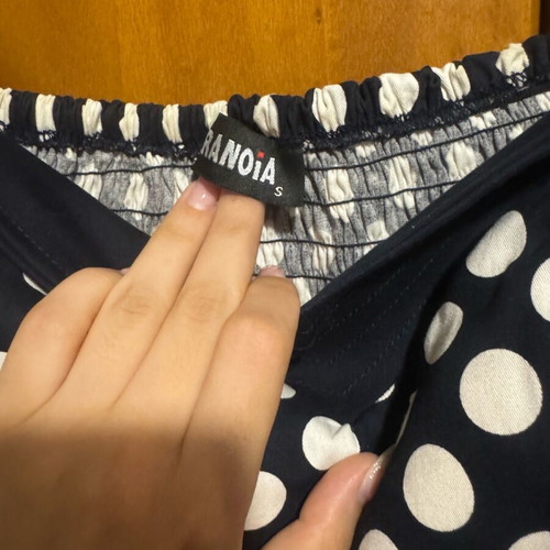 Strapless polka dot dress used, size small