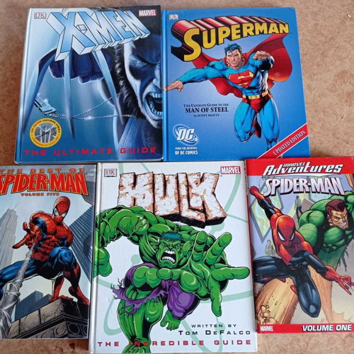 Superhero comic guides like new in English with Spider Man story gift