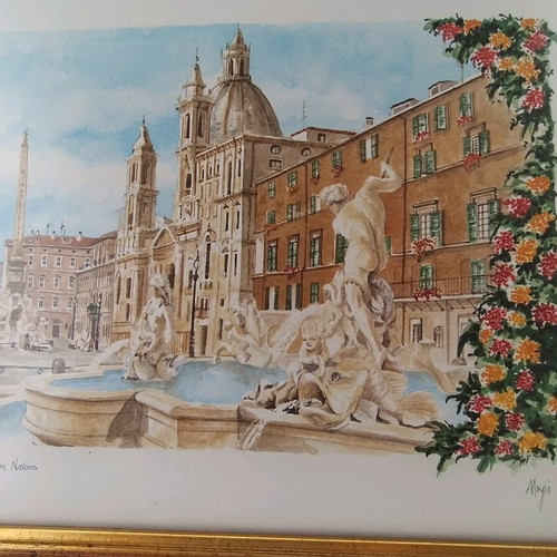 Paintings like new, cardboard prints with Italy theme, set of 2