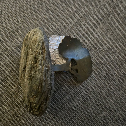 Bronze artwork with stone base like new by Katerina Moraiti