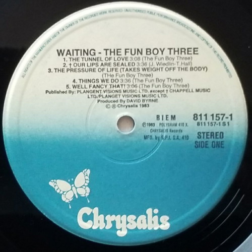 Fun Boy Three Waiting vinyl LP used, rock new wave album