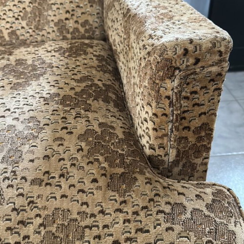 Vintage three-seater sofa used handmade from beech wood