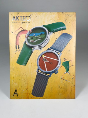 Vintage Akteo Advertising Display Board by J.C. Mareschal
