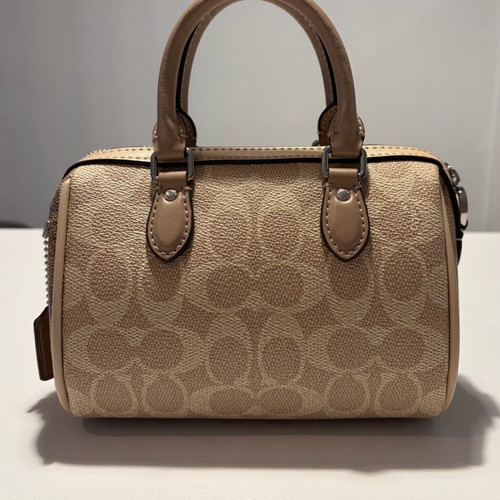 Τσάντα Coach Mini Rowan σε μπεζ καμβά σαν καινούργια