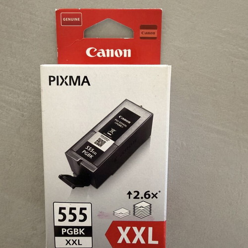 Canon PIXMA 555 PGBK XXL black ink cartridge new, genuine