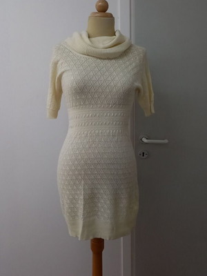 H&M off white πλεκτο midi φόρεμα small