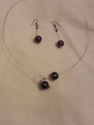 Necklace and earrings set stainless steel new
