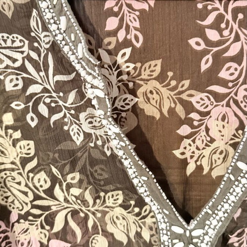 Achilleas Accessories floral transparent tunic used, V-neck, beachwear