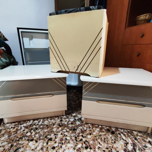Bedside tables and stool set, 2 bedside tables and 1 stool