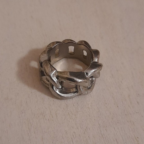 Ring new stainless steel with chain design, silver color