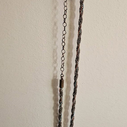 Bronze chain belt like new with orange and blue stones