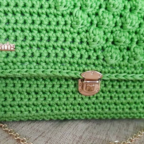 Emerald Summer handmade green knitted crossbody bag new