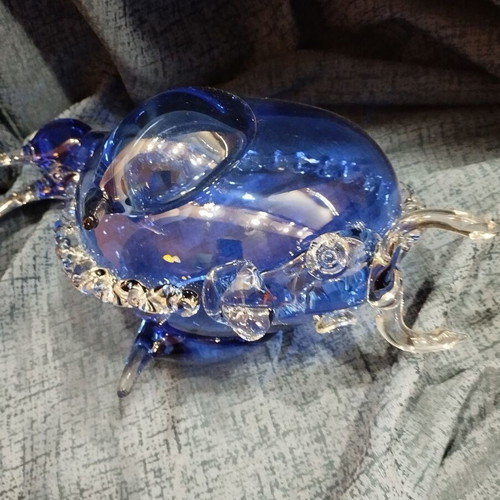 Bull blown glass used, blue decorative piece