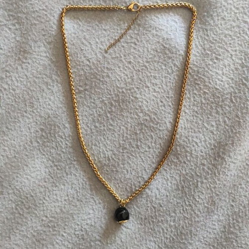 Bell necklace new, black and gold