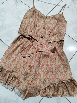 Lynne overall shorts like new, brown and green