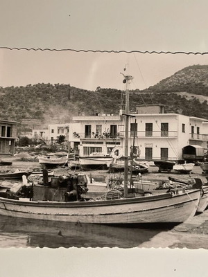 Old Mytilene Harbor postcard used