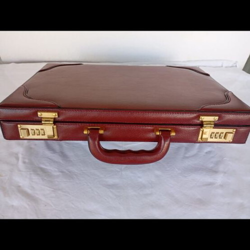 Mexican leather briefcase like new, handmade, red