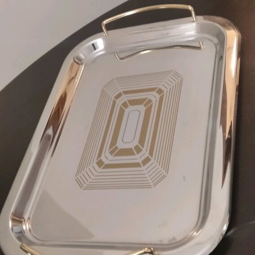Stainless steel serving tray like new, medium size