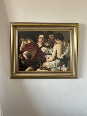 Vintage painting Caravaggio The Musicians, like new