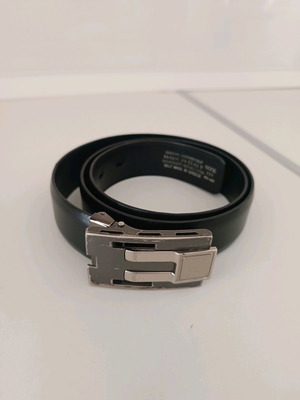 Men's leather belt black like new, length 115 cm
