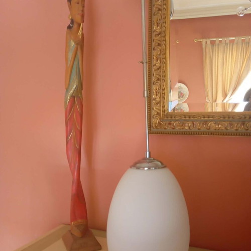 New Light glass ceiling light like new, adjustable height, E27