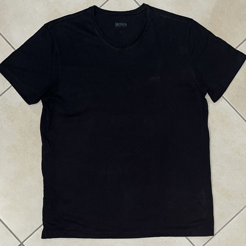 Hugo Boss Men T-Shirt black classic logo print size L