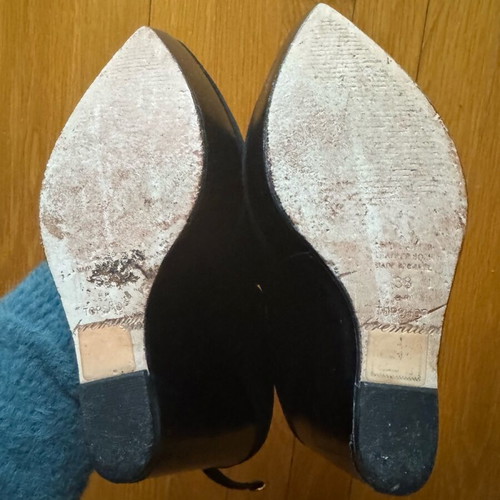 Topshop black suede platform shoes used, size 38 with ankle tie