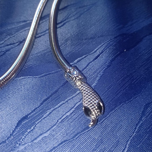 Vintage multipurpose snake necklace silver, like new