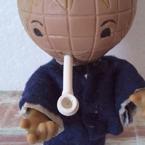 Vintage globe doll Germany 1964 used, Aquarius figure