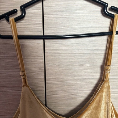 Velvet jumpsuit Glamorous like new, gold, size L