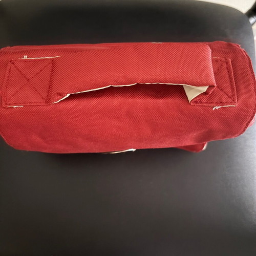Aude Falbert travel toiletry bag 3 in 1 like new, burgundy and ecru