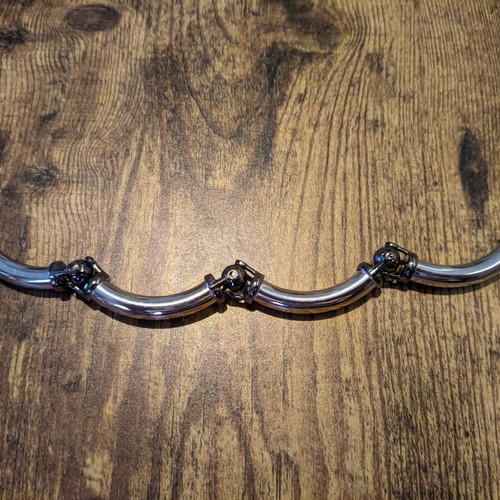 Men's silver hinged bracelet two-tone, like new
