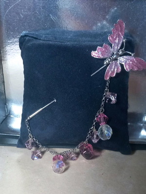 Handmade silver brooch 925° with semi-precious stones and enamel
