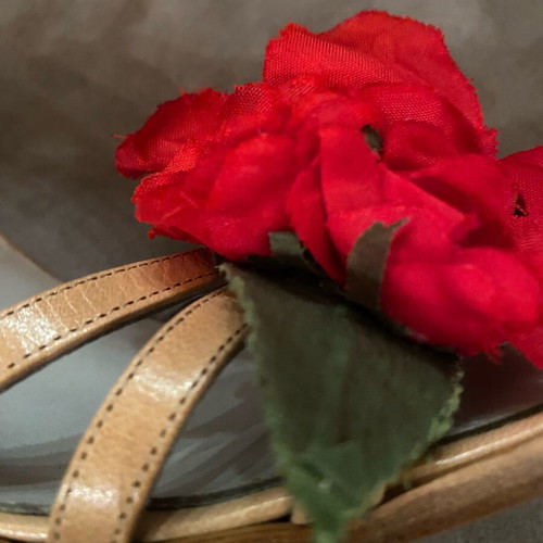 Dolce & Gabbana sandals with roses like new, beige