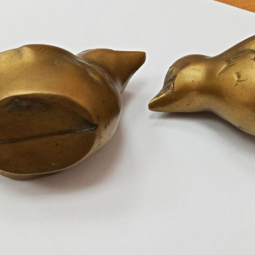 Vintage brass decorative birds set of 2 used