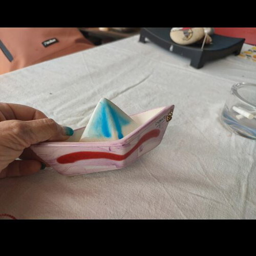 Ceramic Boat Handmade, Like New, Decorative Summer Theme
