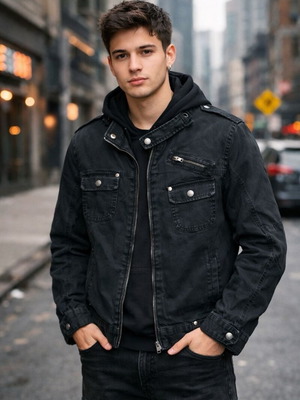 Youth seasonal jacket new, black, 100% cotton, size L