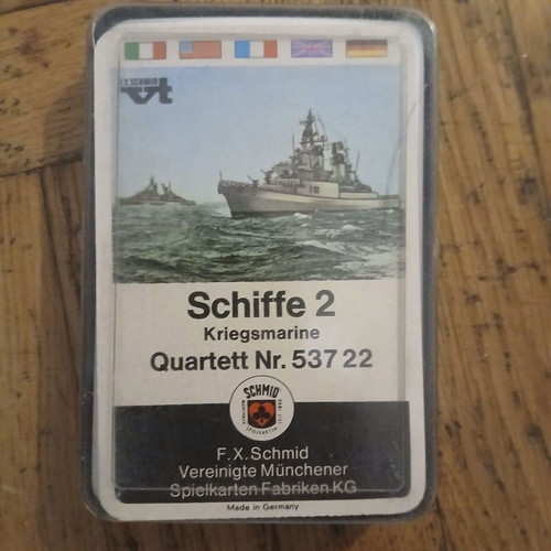Schmid card game set with planes, ships, trains, cars, retro