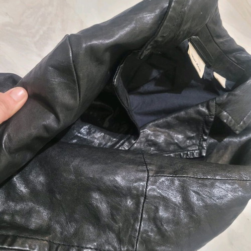 DKNY leather blazer like new, size Small, black