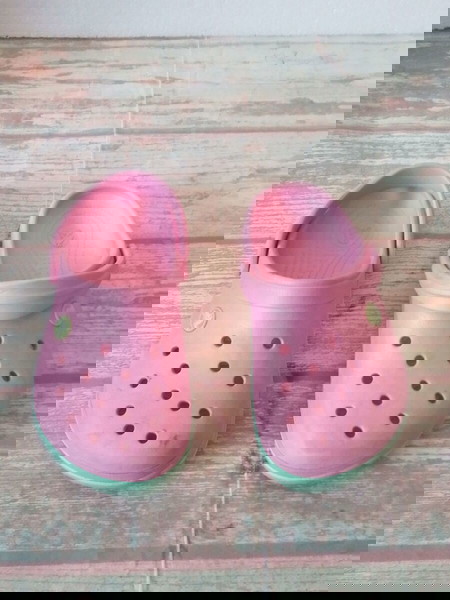 Παιδικα  γνησια Crocs -Pink  Green Glow Νο J3 34/35