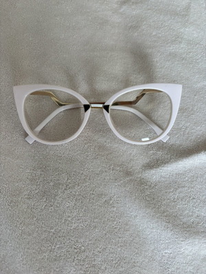 Glasses without myopia lenses, pink and gold accessory