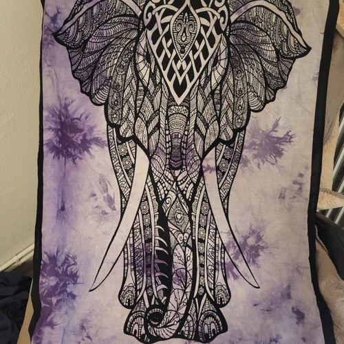 Tablecloth used, decorative elephant print fabric