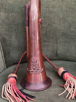 Military Signaling Bugle Used Brass with Rope Decoration