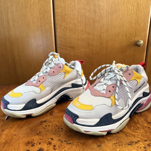 Balenciaga Triple S Low Top Sneakers, size 38, white multi